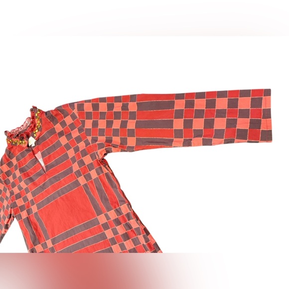 Sheridan French Liv Blouse in Red Plaid with Gold Studs Size XS - Picture 5 of 12